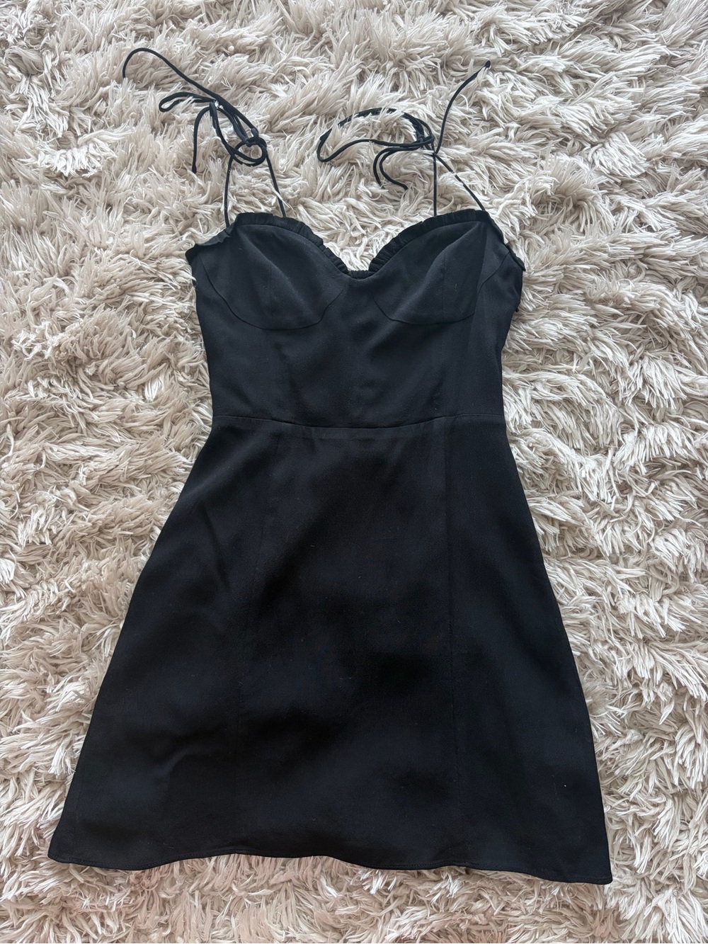 Wilfred Black Tie-Strap Sweetheart Mini Dress